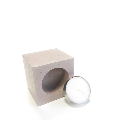Concrete tea light - Blush